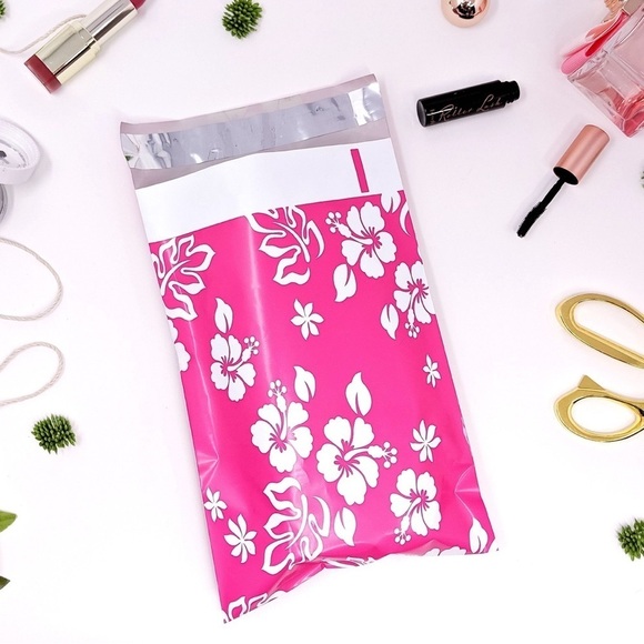 25 Poly Bags Mailers 6x9 ALOHA Pink White Premium Printed Shipping Supplies - Picture 3 of 3